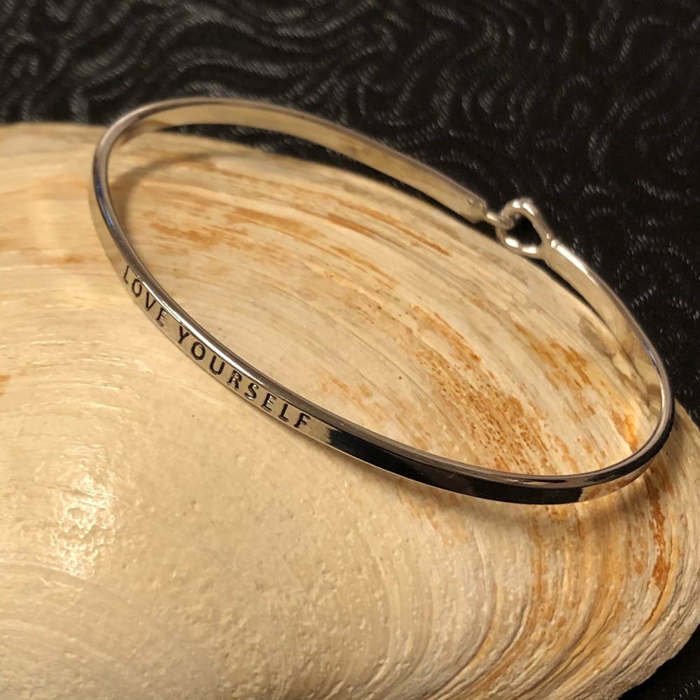 “LOVE YOURSELF” Bracelet Brass Silver Plated